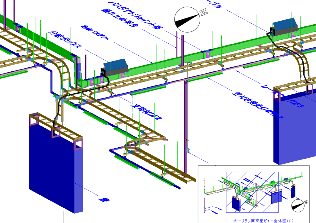 ケーブルラック・バスダクト敷設　アイソメビュー図8